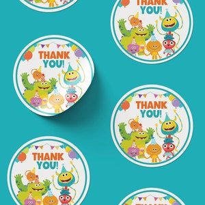 Super Simple Songs Birthday Thank You Sticker sheet 6 stickers per sheet  2.5 inches