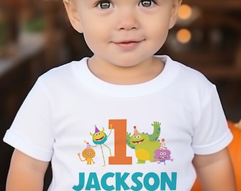 Personalized Monster First Birthday Shirt: Super Simple Songs Theme