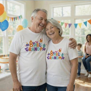 Camisetas del grupo familiar Bumble Nums Camiseta de cumpleaños de mamá, papá e hijo Camiseta de cumpleaños con canciones súper sencillas imagen 6