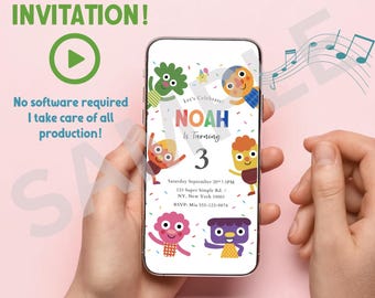 Super Simple Songs Noodle and Pals video Invitation Personalized Super Simple Songs Birthday Evite animated birthday Download