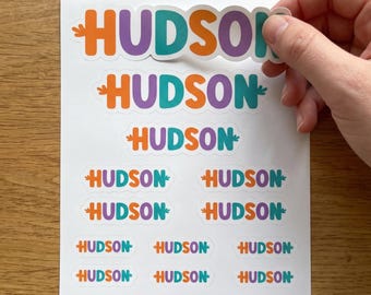 Personalized Name Stickers for Kids – Bumble Nums Vinyl Label Decals for Lunch Boxes, Water Bottles, Notebooks & School Supplies
