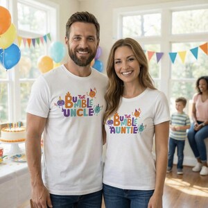 Camisetas del grupo familiar Bumble Nums Camiseta de cumpleaños de mamá, papá e hijo Camiseta de cumpleaños con canciones súper sencillas imagen 7