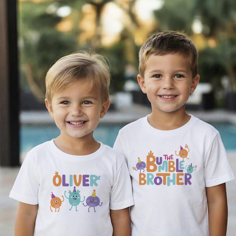 Camisetas del grupo familiar Bumble Nums Camiseta de cumpleaños de mamá, papá e hijo Camiseta de cumpleaños con canciones súper sencillas BROTHER