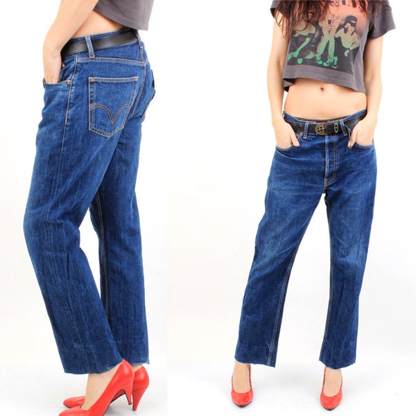Vintage Levi's Strauss 501 W32 L32  Navy Blue Men Boyfriend Jeans