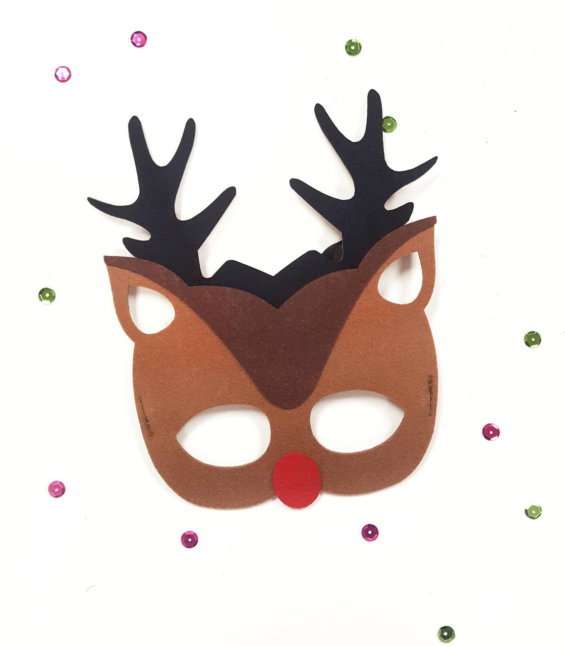 Reindeer Mask Christmas Mask Reindeer Rudolph Rudolf Etsy