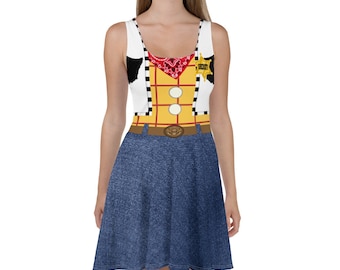 Toy Story Woody Kleid mit Gürtel - Woody Kostüm für Damen - Toy Story - Woody Kostüm für Erwachsene - Toy Story Kostüm für Damen - Cowgirl