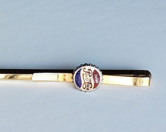 Vintage Pepsi Cola Logo Mechanical Pencil Tie Clip Gold Tone & Enamel