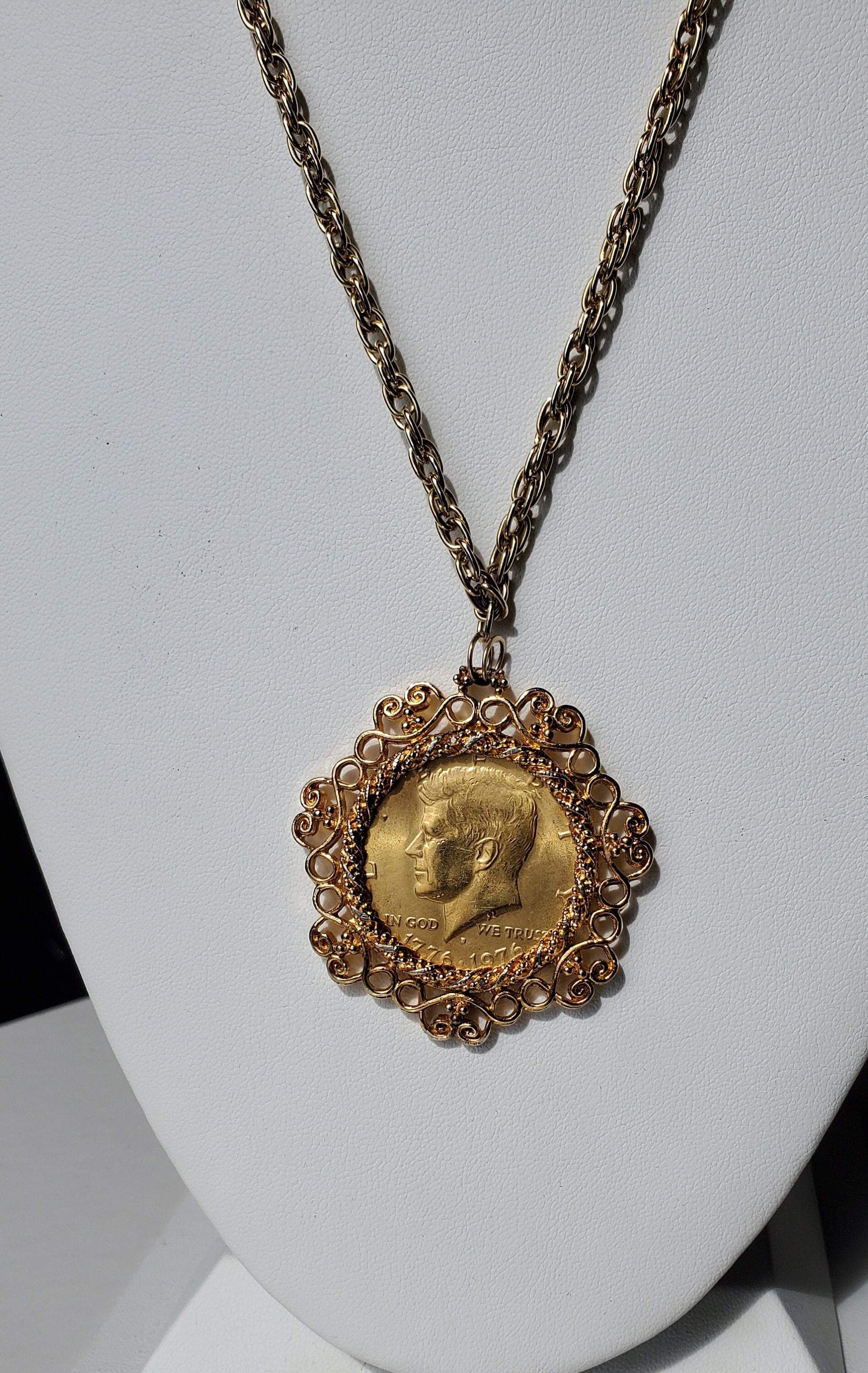 Jfk coin necklace - Etsy 日本 Jfk coin necklace - Etsy 日本