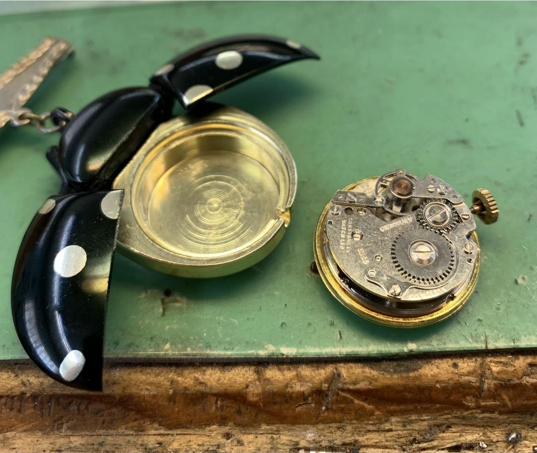 Vintage Cicada Pendant Watch, Mechanical Movement 17 Jewels