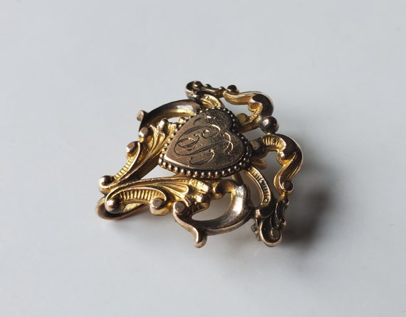 Antique 19th C. Chatelaine Watch Pin, Monogramed … - image 7