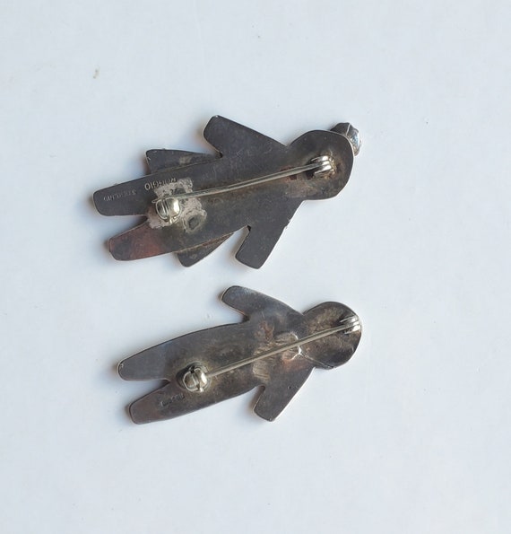 Vintage Roggio Sterling Silver Pin Set Girl and Boy View 3