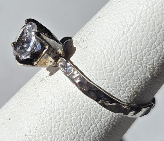 Vintage Sterling Stackable Solitaire Stone Rings … - image 5