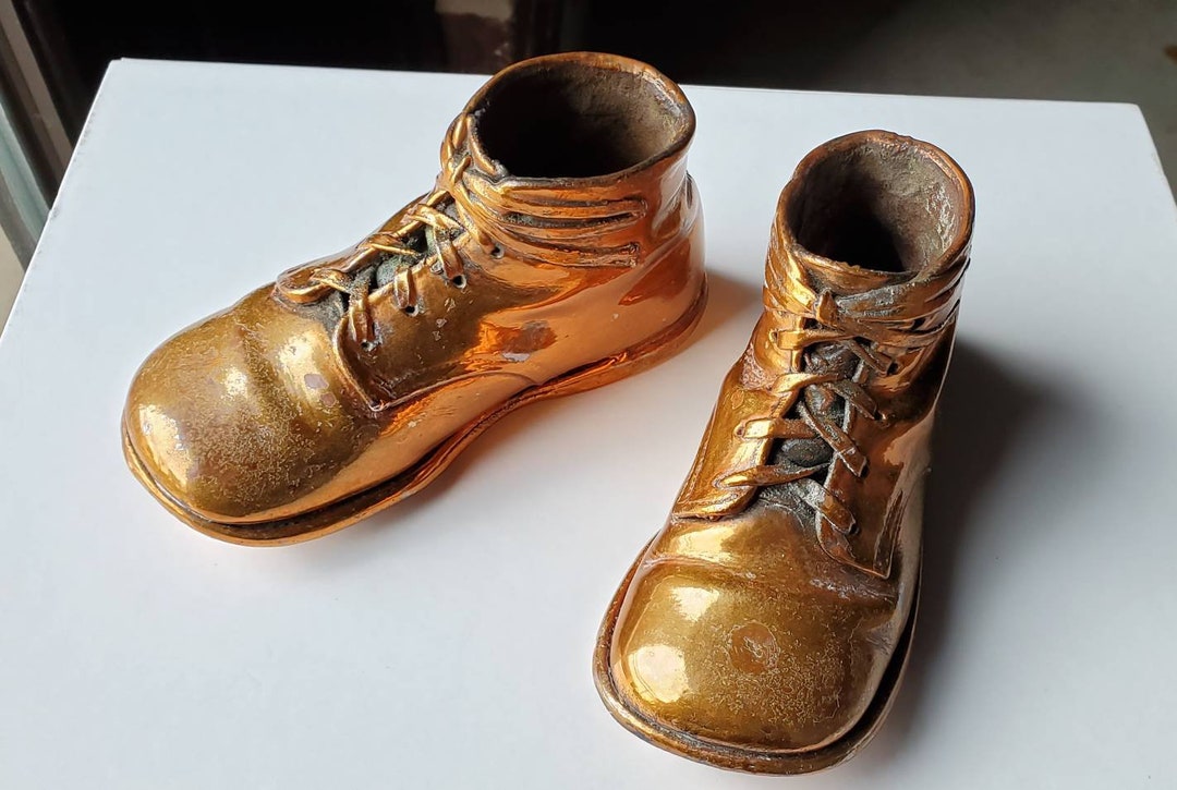 Vintage Baby Shoes Bronzed Pair 1952 Etsy