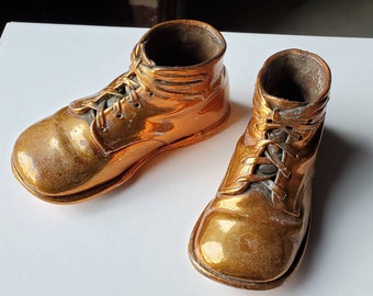 Vintage Baby Shoes Bronzed Pair 1952