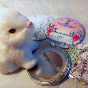 Nutcracker Ballet Bunnies Buttons (Set of 2) ＊Merde gift＊Theatre gift＊For your students＊For your friends＊ Thank you gift＊Petit gift