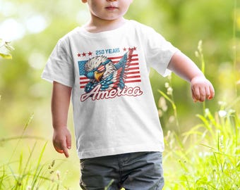 Amerikanische Adler-Flagge Sonnenbrillen Kleinkind-T-Shirt, Kinder-4. Juli-T-Shirt, Kinder 4. Juli, USA 250