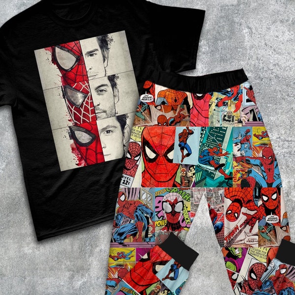 Spiderman Pajamas set, Spider-Man Set, Superhero Shirt, Spiderman Lover Shirt, Pajamas set