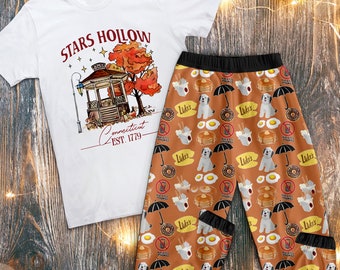 Stars Hollow Pajamas set, Lukes Diner Shirts, Adult Youth Lukes Pajamas, Stars Hollow Pajamas set