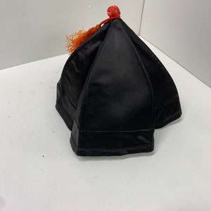 Vintage dime store traditional Japanese black hat with tassel. image 3