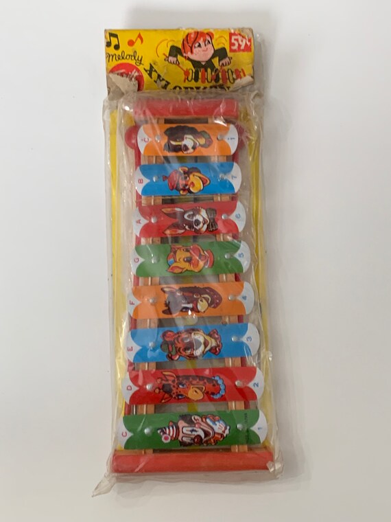 Vintage Tin Xylophone in Original Package With Graphic Header Etsy