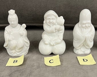 vintage dime store white  porcelain Buddha statue choose your style