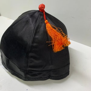 Vintage dime store traditional Japanese black hat with tassel. image 5