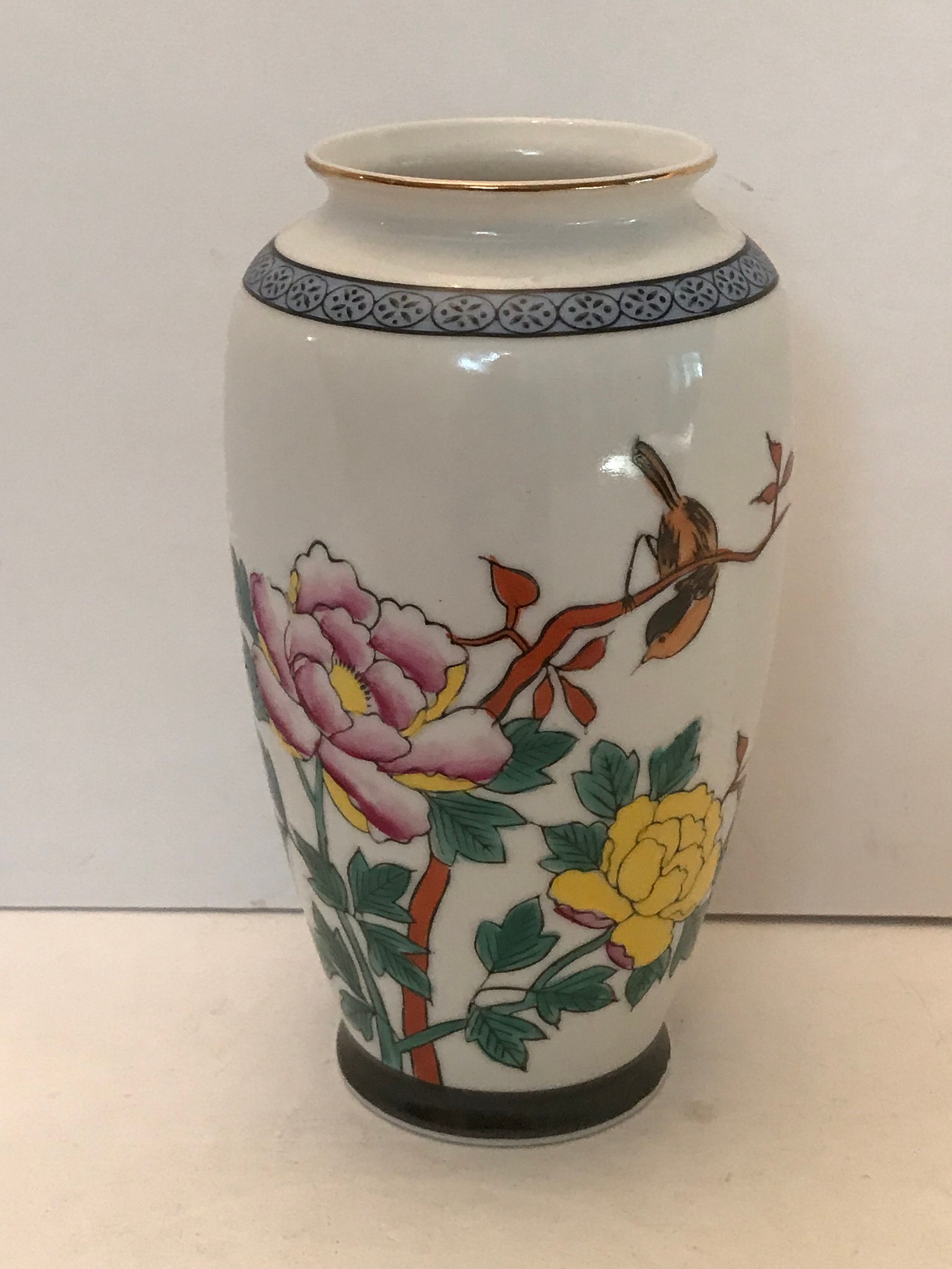 Mini vase vintage peint à la main Japon roses et conception Etsy France