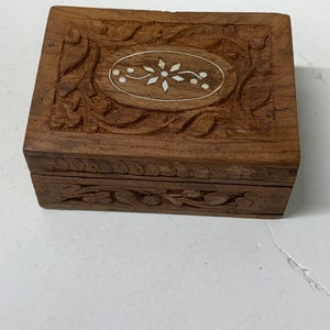 Hand Made Shesham Wooden Boxes Brass Copper Inlay Elephant Free Post 