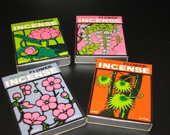 vintage perfume flower  boxed incense cones NOS 1960&#39;s