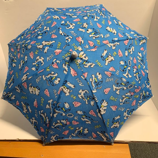 Vintage kids cotton fabric parasols/umbrella with very cute pattern designs