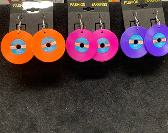 Recycled Vinyl Record Earrings: Handmade Pop Culture Jewelry