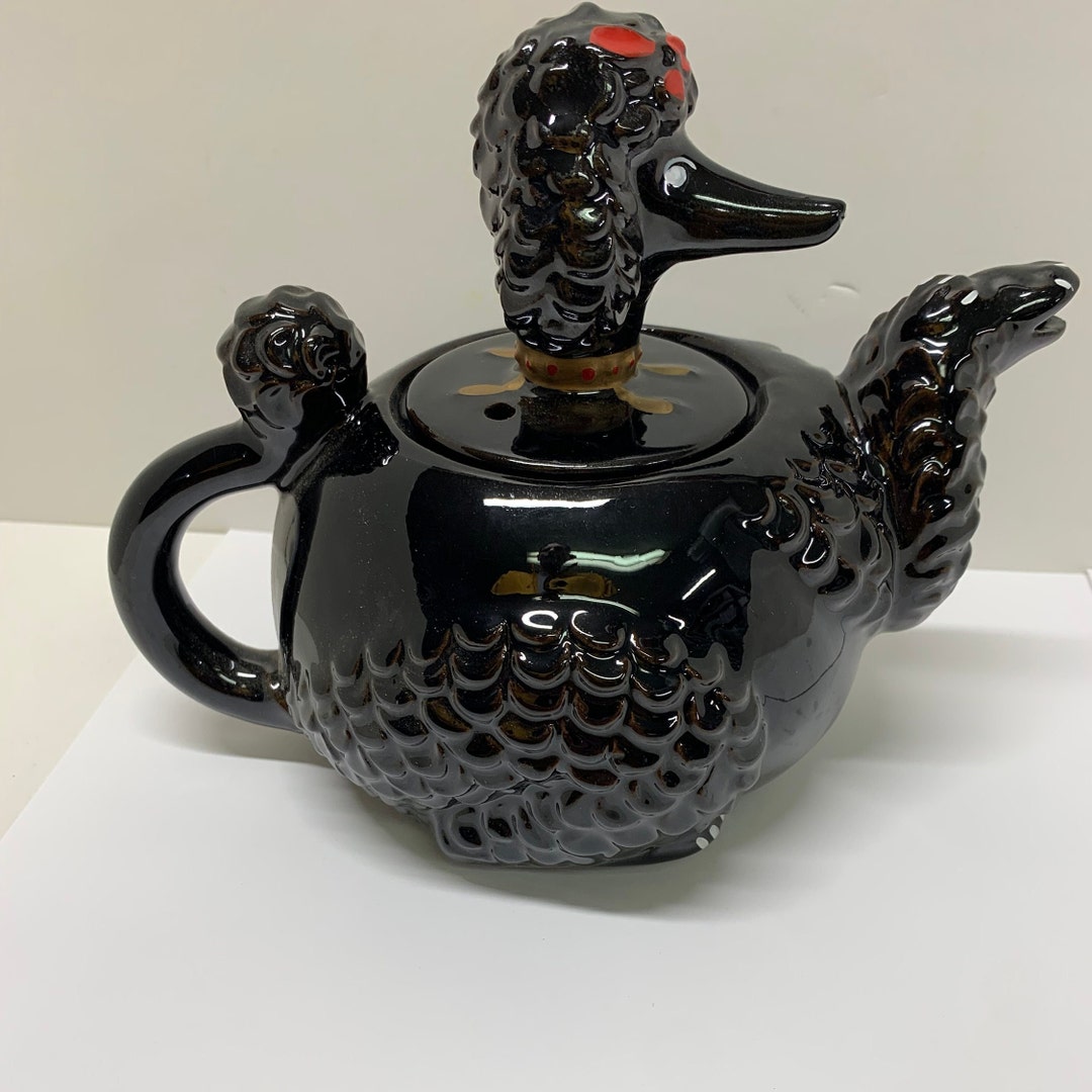 Vintage Dime Store Red Ware Black Poodle Tea Pot 2918 Japan . - Etsy