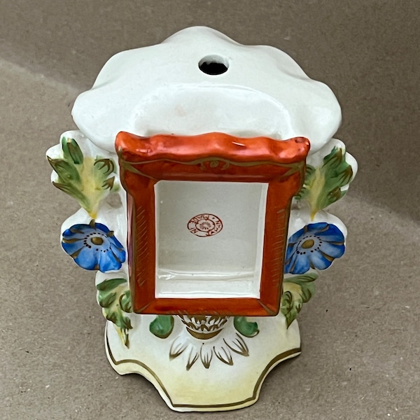 vintage dime store porcelain hand painted lamp base with picture frame front 2 colors to choose from Edward P. Paul gifts