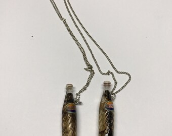 2 vintage Pepsi soda bottle charm necklaces