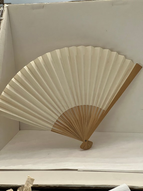 vintage dime store large bamboo/paper fan antique 
