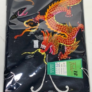 vintage dime store embroidered black kimono with dragon several colors available