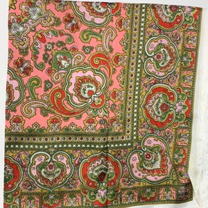 Vintage dime store funky groovy 100 % acetate  Japanese scarf amazing 1960&#39;s colors and patterns SQAURE