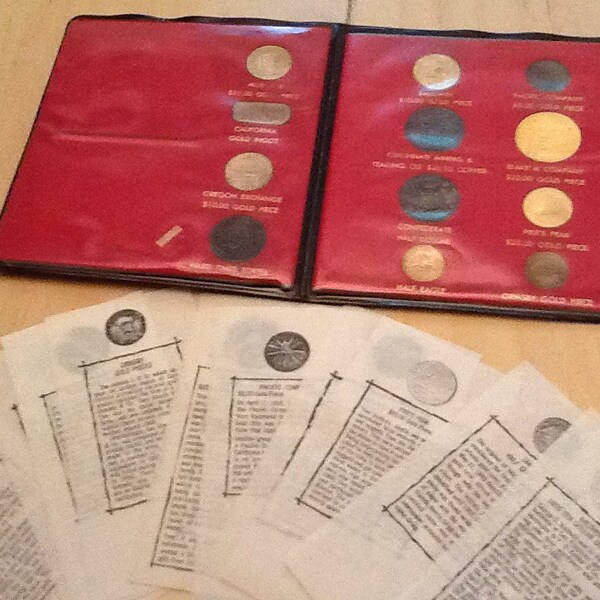 1970’s western coin souvenir book featuring copy’s of vintage gold coins