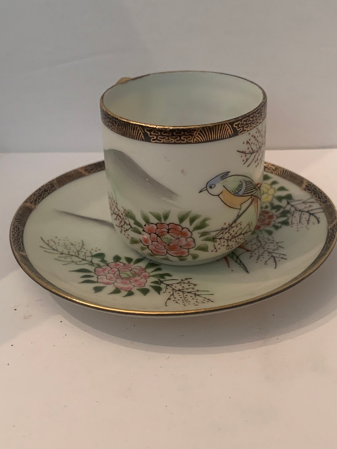Vintage Dime Store Bone China Espresso Cups and Saucer With Etsy