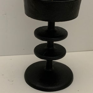 dime store heavy black metal OMC Otagiri Mfg. Co. candle holder