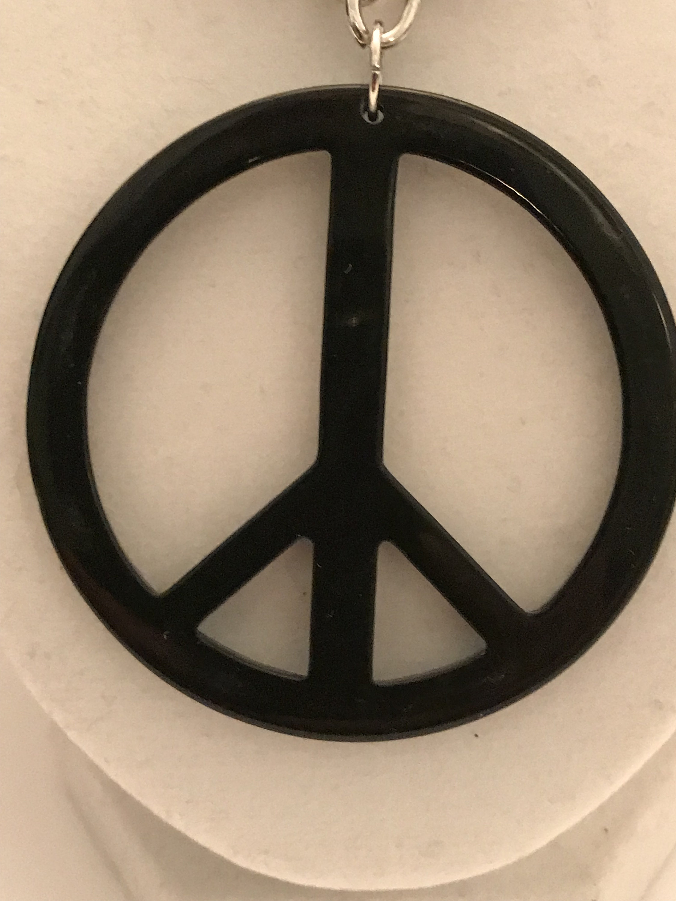 Chain Peace Sign Vintage Up-cycled Peace Sign Necklace 0on Adjustable Chain Made in USA ...
