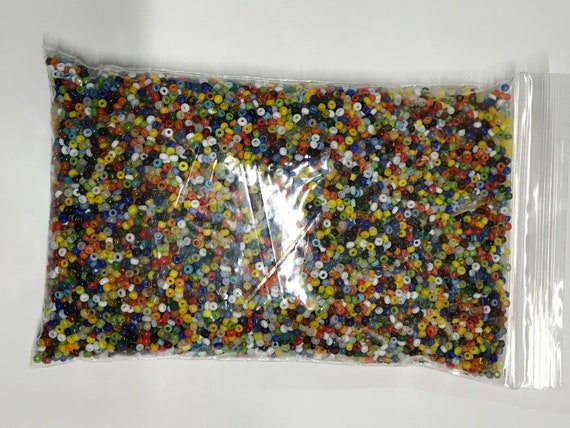 Vintage Venetian glass seed (sead) bead jumbo wholesale lots 10 ounces approx. 248 grams multi-colors