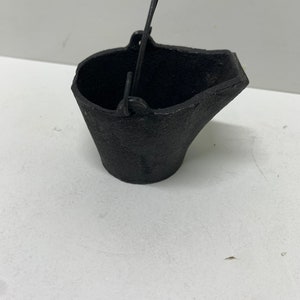 vintage dime store black metal mini coal bin/bucket  incense burner novelty