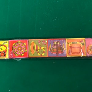 1960’s set of boxed stick matches with funky musical instruments