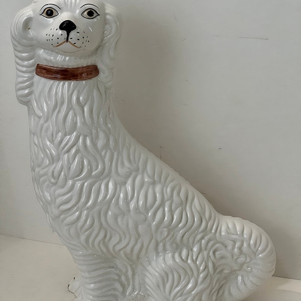 vintage dime store jumbo ceramic dog statue hand painted Italy 1950's Edward P. paul & company 1898