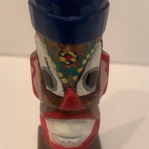 Vintage dime store hand carved Mini totem/tiki statue . image 5