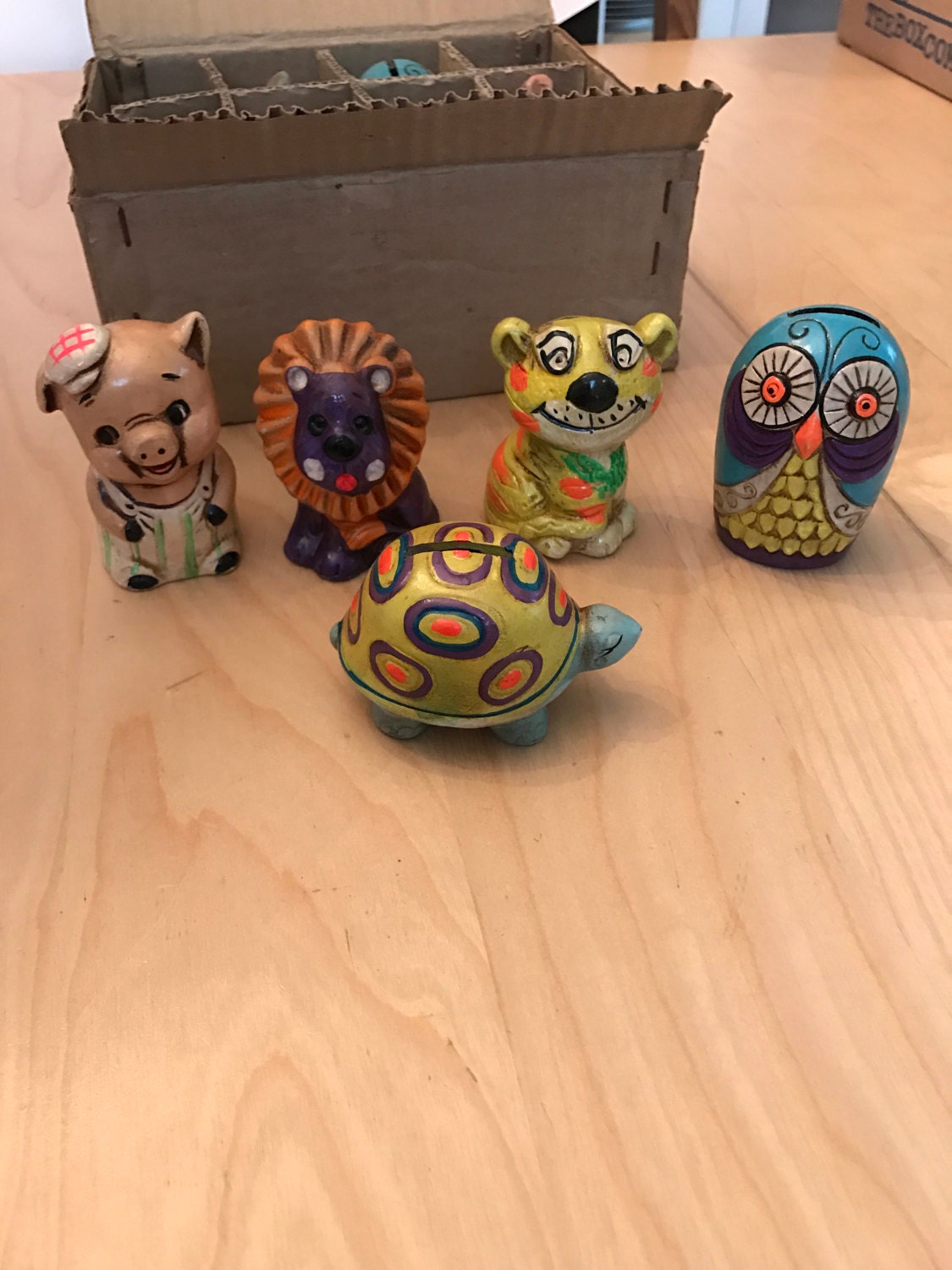 1960s chalk ware style ceramic animal banks. Etsy