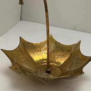 vintage dime store solid brass umbrella dish