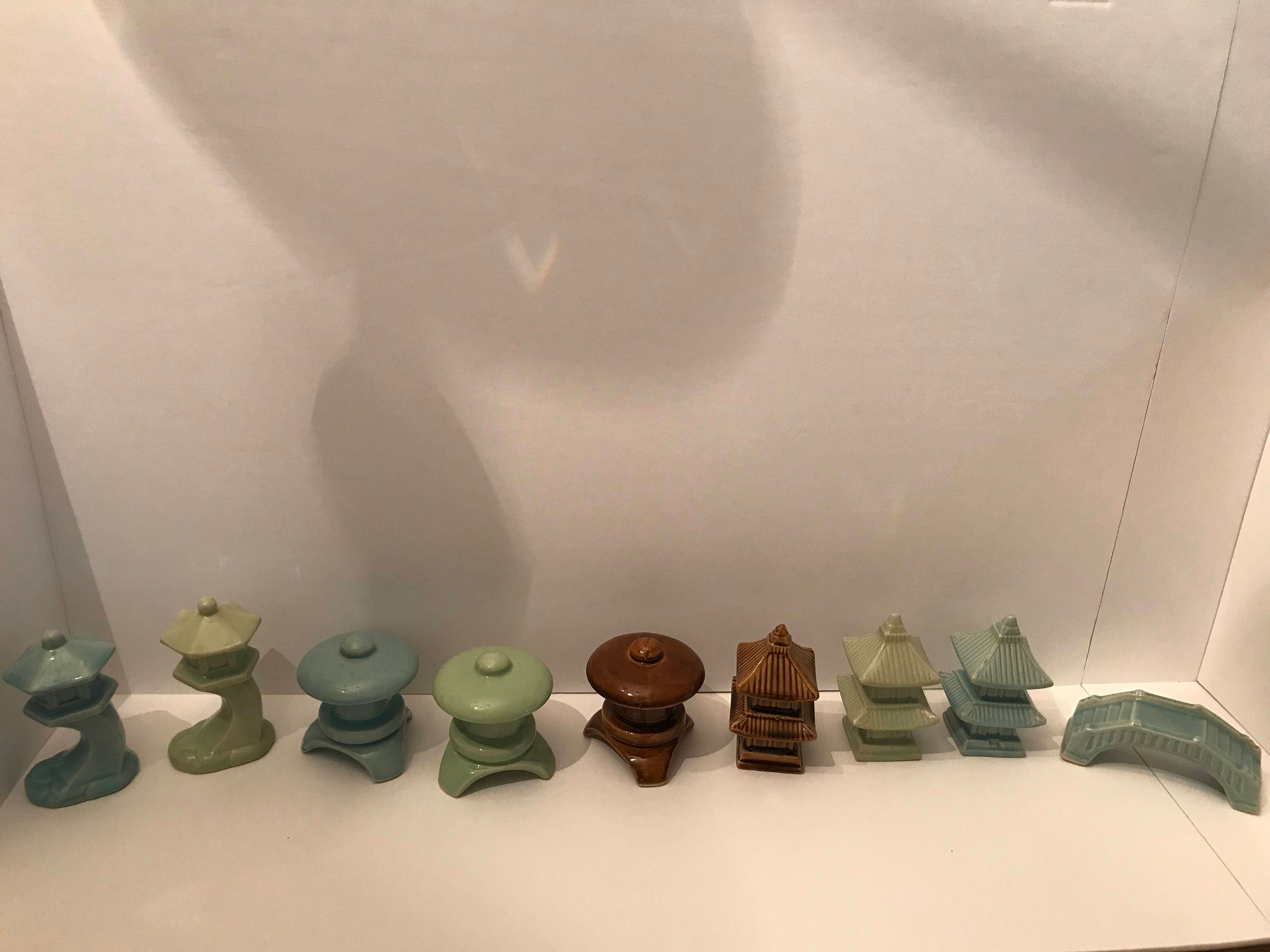 Vintage Garden Glazed Bonsai Ceramic Ornaments Set of Two - Etsy