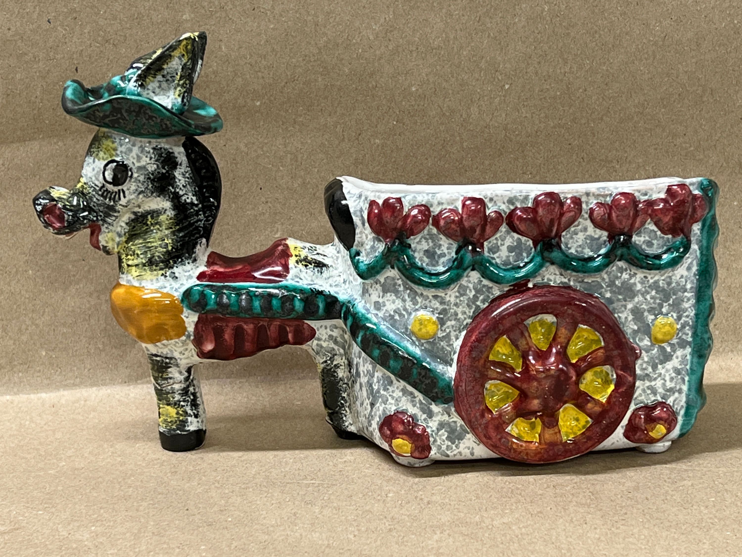 Vintage Donkey Cart Planter. 1950's - Etsy